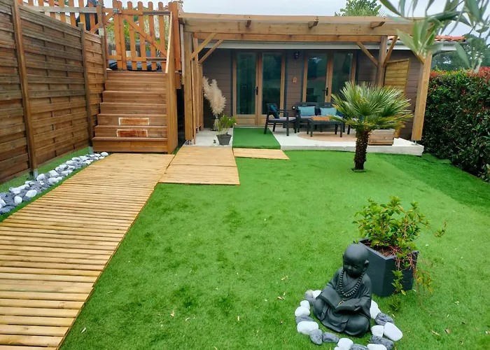 Avec Jardin Pres D'arcachon 2 Personnes Chalet